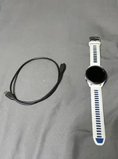 Garmin Forerunner 265 Smartwatch GPS Running Display, Whitestone/Tidal Blue