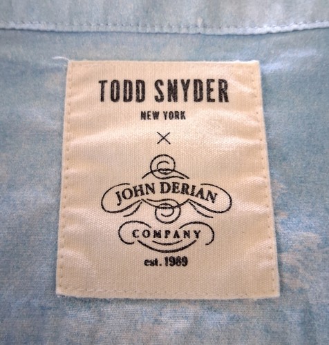 Todd Synder x John Derian Camp Collar Harbor Print Shirt Blue Mens Size XL - Picture 10 of 10