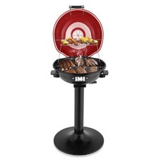 1600 Watts In/Outdoor Grill Adjustable Temperature-Black Electric BBQ Grill-Red