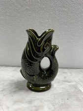 Dartmouth Pottery Fish Jug No.30 Green Gurgle Jug Devon England Vintage