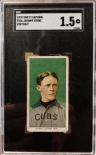 1909-11 T206 Sweet Caporal Johnny Evers Portrait SGC 1.5 Chicago Cubs 