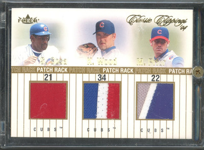 2004 Fleer Classic Clippings SOSA WOOD PRIOR #JR-SWP Triple Patch Rack /25 SSP