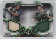 2021 Tribute Dual Relics 2 Player Green 32/99 Matt Chapman Marcus Semien 1u6