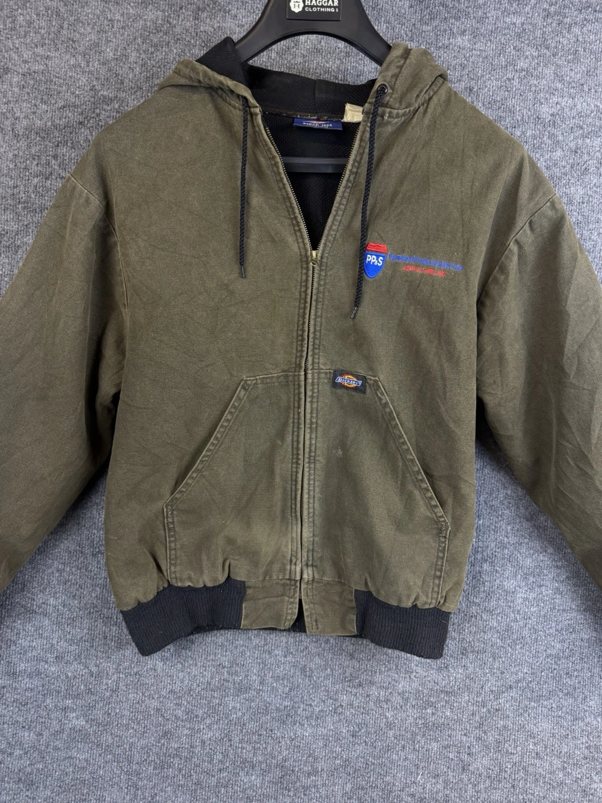 Vintage 90s Dickies Faded Green Distressed Work Jacket Carhartt Style Workwear M - product detail image 2