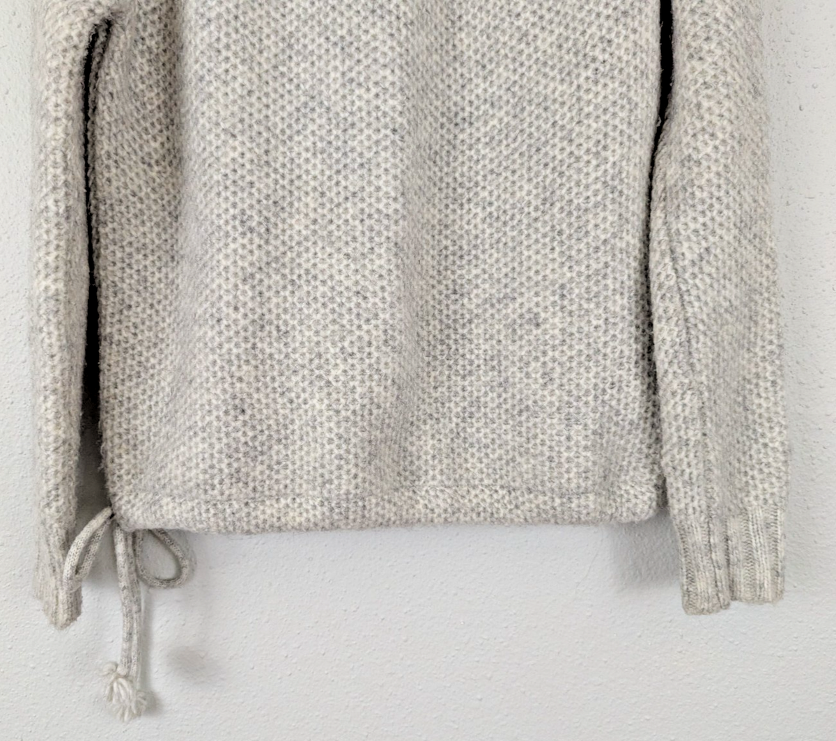Madewell sz XS Snowbound Drawstring Sweater turtleneck gray mohair