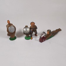 3 Vintage Barclay Manoil Soldiers Radio, Spotlight Communication Cast Metal Toy