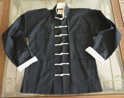 Vintage Da Di Tang Jacket Black W/Frog Buttons Mandarin Collar Boys 14 Bruce Lee