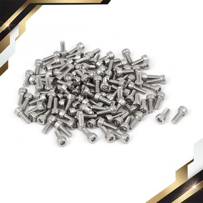 M3x8mm Thread 304 Stainless Steel Hex Socket Head Cap Screw Bolt DIN912 120sets