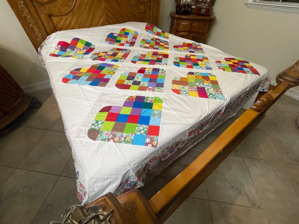 Праздничная распродажа машина пирсинг королевский размер лоскутное одеяло верх сделано в США - Изображение 3 из 4