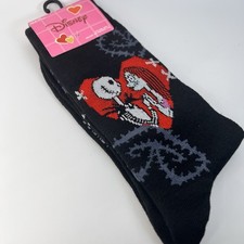 Disney Nightmare Before Christmas Jack  Sally Valentine Unisex Socks Size 6-12