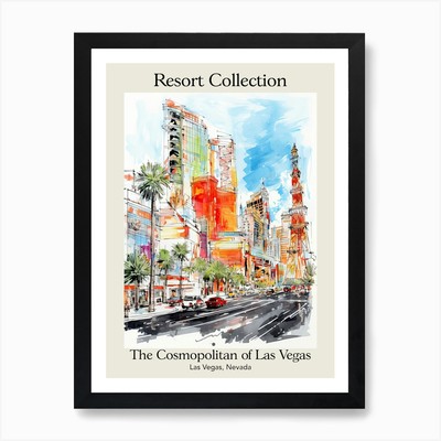 Poster Of The Cosmopolitan Of Las V Framed Wall Art Poster Canvas Print Picture