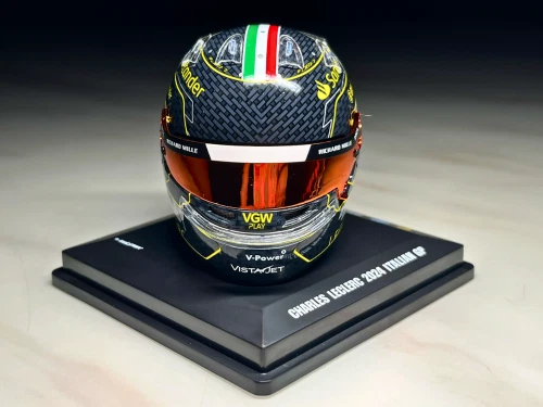 2024 Charles Leclerc Mini Helmet ItalianGP- 1:5 Scale Looksmart F1 Helmet - Image 2 of 4