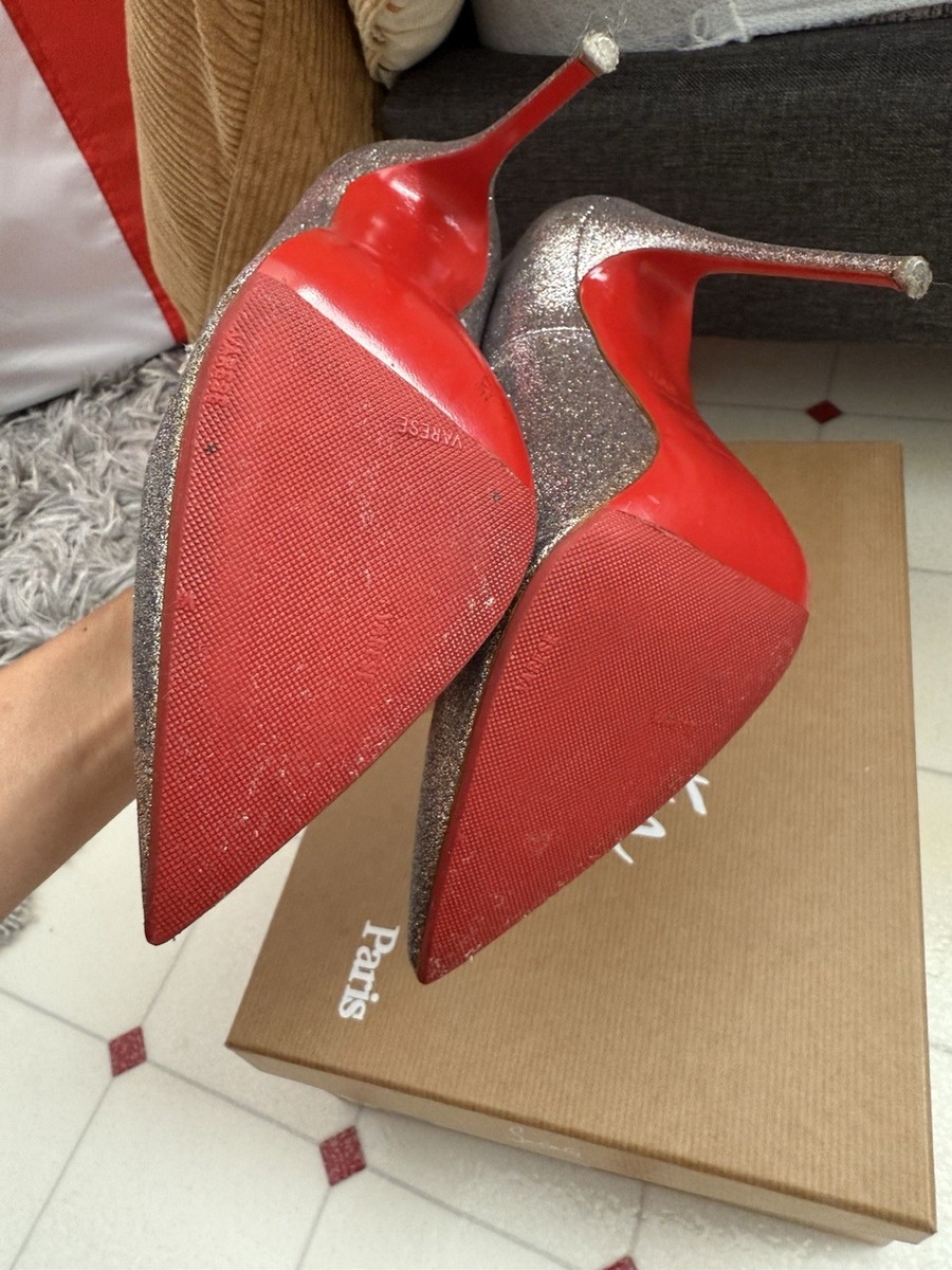 Christian Louboutin So Kateシルバーグリッターパンプス Christian Louboutin SO KATE 120 Metallic Silver Stiletto