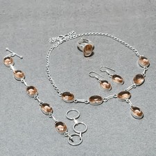 Facettierter Morganit Ovale Form Edelstein Handarbeit Antik Geschenk Halskett...