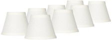 Set of 8 Empire Chandelier Lamp Shades Cream Small 3x5x4 Candelabra Clip-On