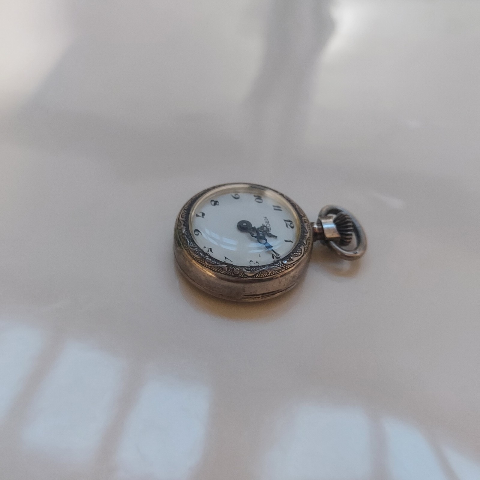 antique solid silver crab hallmark collar pocket … - image 3