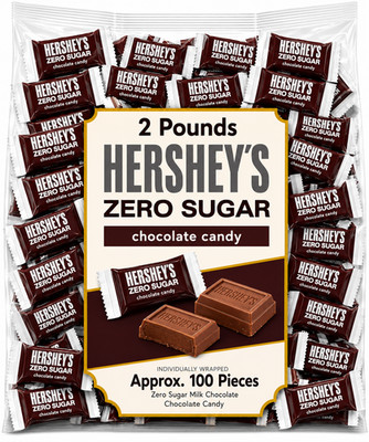 Hershey's Zero Sugar Milk Chocolate, Bulk Miniatures Candy Bars (2 Pounds)