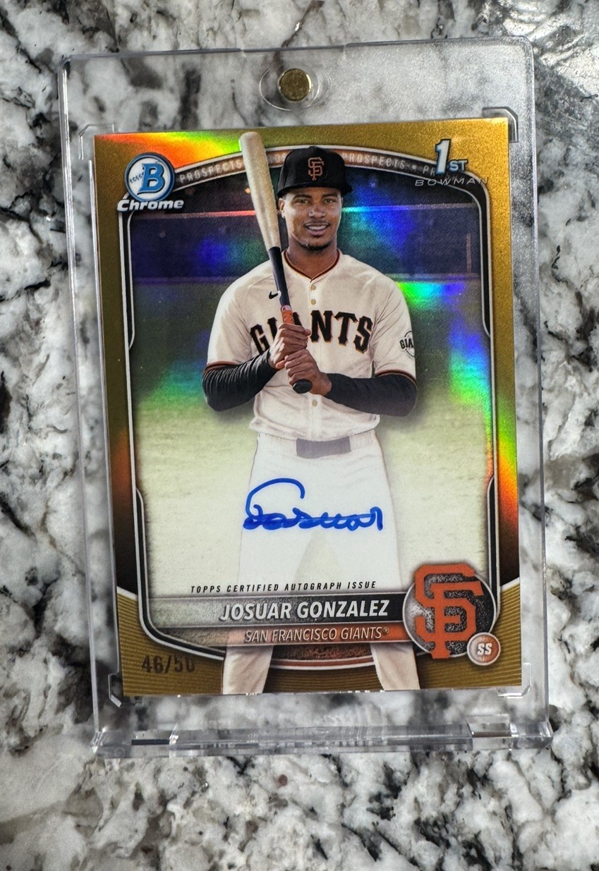 2025 Bowman Chrome Josuar Gonzalez Auto Gold Refractor 1st #/50 Giants