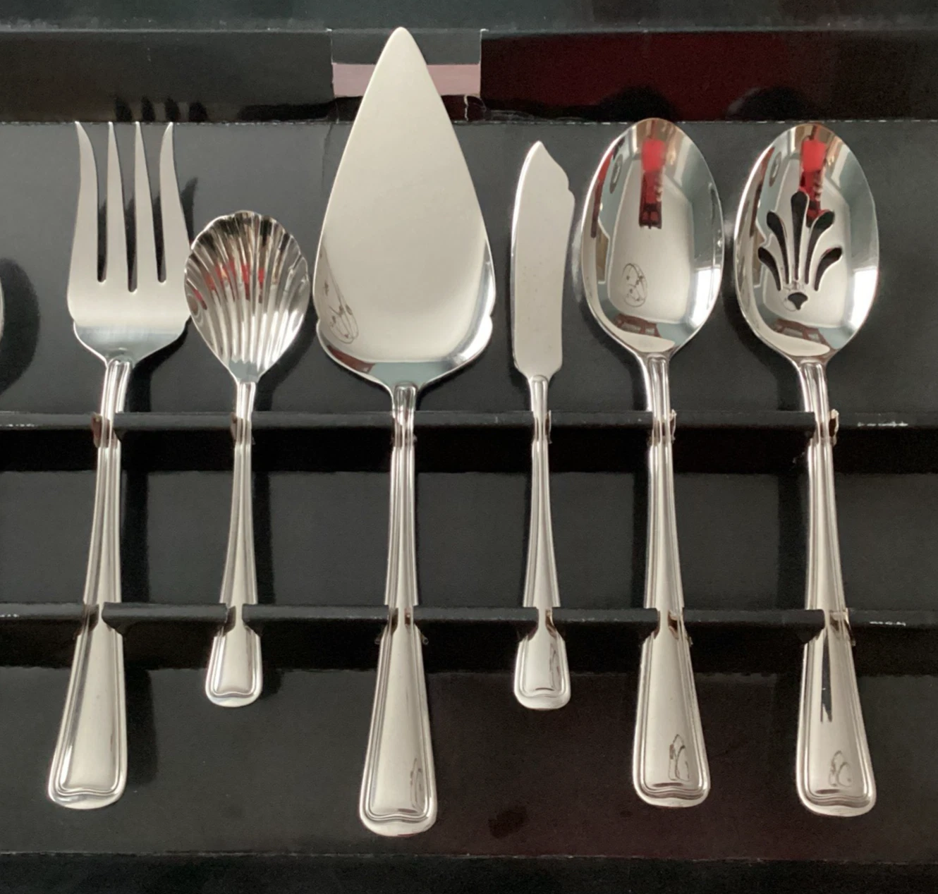 MONET Gorham Stainless 6 Piece Serving Set 18/8 Flatware China Glossy Unused