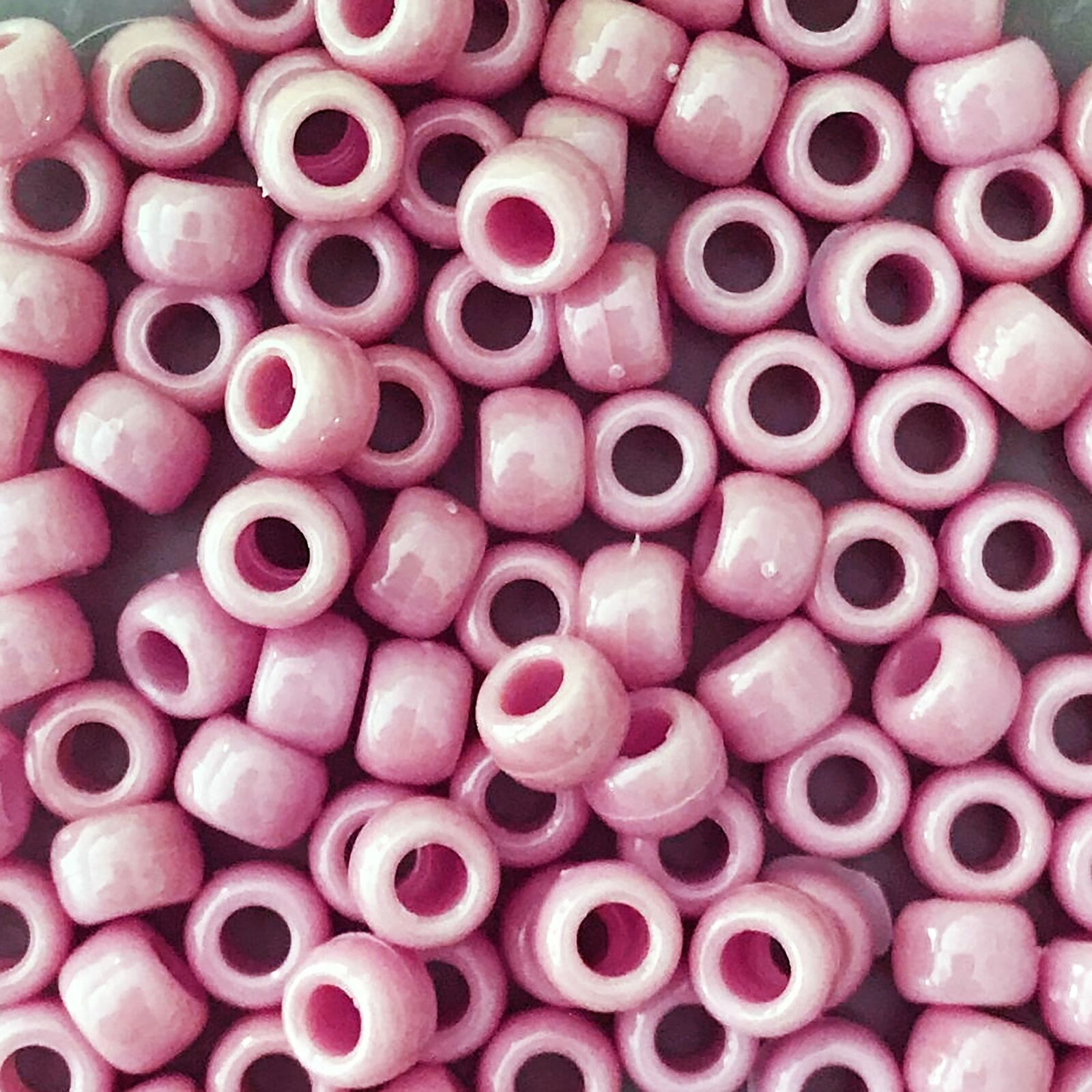 Pony Beads Dark Berry Pink Opaque Large Hole Beads Made in USA