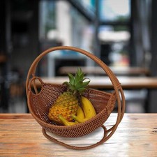 Panier tissé à la main, plateau de cuisson de pain décoratif rustique pour