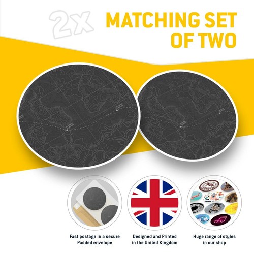 2 x Vinyl Stickers 30cm (bw) - Sea Depth Topographic Map Ocean #43502 - Picture 2 of 8