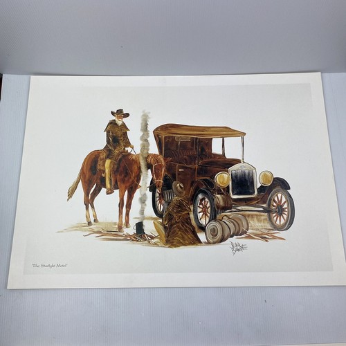 Peter Browne Print ‘The Starlight Motel’ Australian Outback Artist 35 x 50cm - Bild 2 von 7