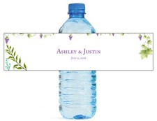 100 Grapes  Vines Wedding anniversary Engagement Party Water Bottle Labels