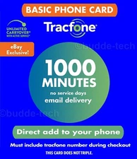 TracFone 1000 Minutes for BASIC PHONES *Direct Add to your phone within 2 Days!*