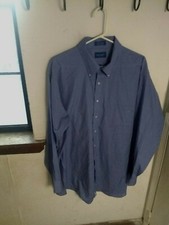 Vintage Towncraft Men Size 34-3518 inch neck Broadcloth Blue L/S Dress Shirt