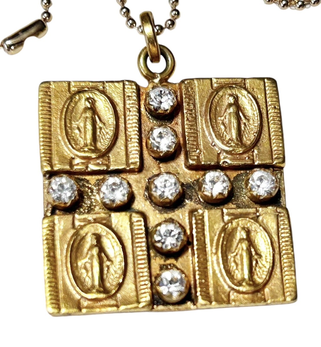 アンティーク雑貨 Virgins Saints & Angels VSA Virgins Saints & Angels Four Virgins Gold Tone Necklace