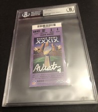 BECKETT 10 GEM MINT AUTO ADAM VINATIERI SUPER BOWL 39 SIGNED AUTHENTIC TICKET