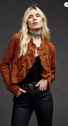 Circular Lace Ruffles Military Jacket 