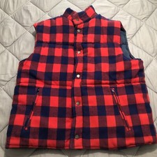 Vintage Reversible Vest Buffalo Plaid Flannel Reverse to Blue Men's Medium
