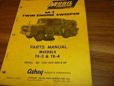 Athey TE-3 & TE-4 M-8 Twin Engine Mobil Sweeper Parts Catalog Manual xz