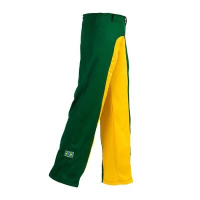 Unisex Brasilien Flagge Grün Gelb Capoeira Kampfsport Elastisch Sport Hose Neu - Bild 1 von 3