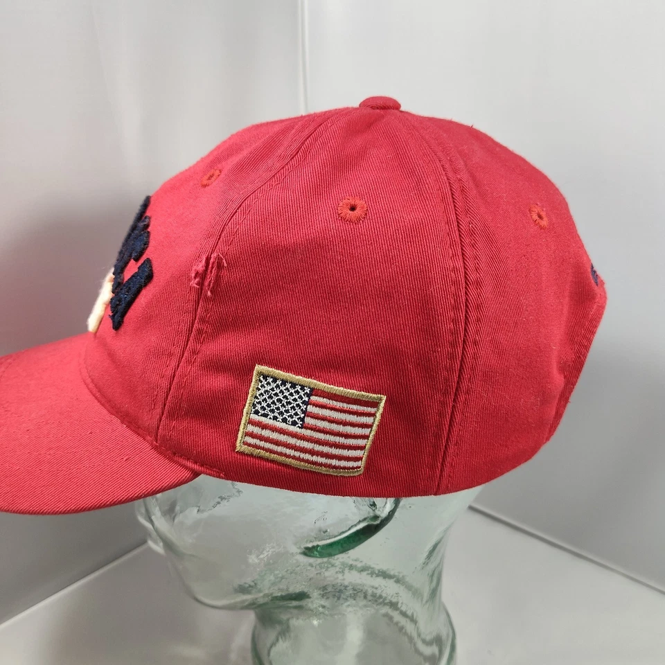 Gorra de béisbol America 1776 roja de algodón envejecido bordada pesada Foto 4 de 4