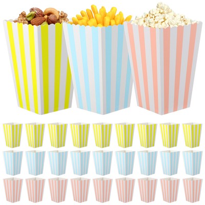 60 Pcs Gestreifte Papierschachtel Karnevalspartydekorationen Snackbehälter Baby