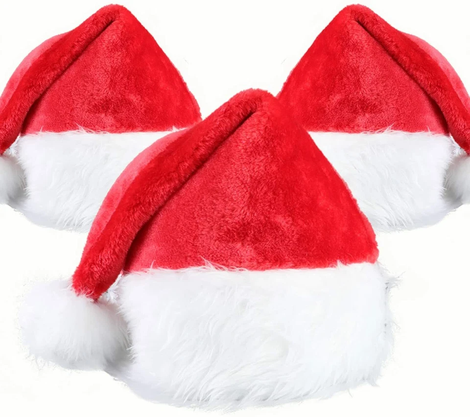 Adult Kids Santa Hat Christmas Cap Costume Party Wear Costume Unisex One Size - Image 2 of 4