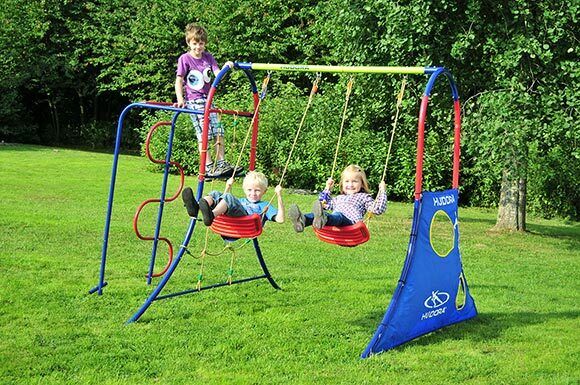 Neuheit: Hudora Spielplatz 64019 für bis zu 4 Kinder Schaukel Klettergerüst