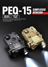 Tactical PEQ 15 Hunting Green Dot Laser Aiming Sight LED White Light Flashlight