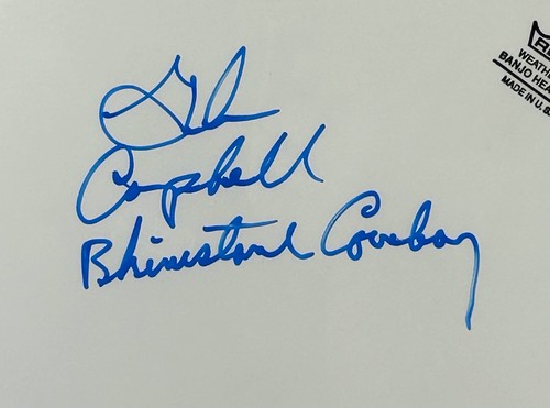 GLEN CAMPBELL Signed Autograph 11 Inch Drum Head JSA COA Rhinestone Cowboy - Picture 2 of 3