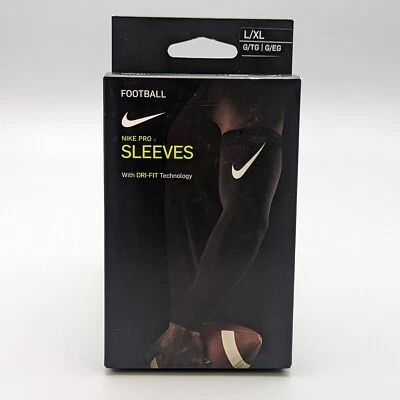 New Nike Pro Dri-Fit Compression Football Sleeves Black Men Size L/XL