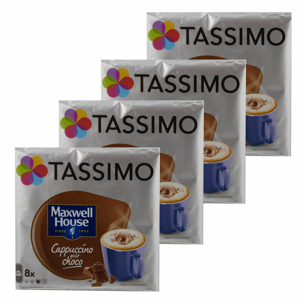 TASSIMO Maxwell House Cappuccino Choco Kaffee KAPSEL T-Disc Schokolade 32 Porti.