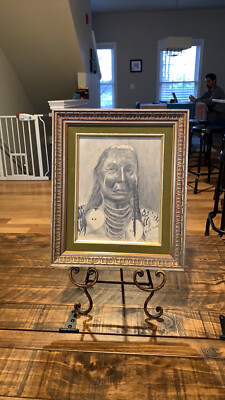 Pencil Drawing  Red Wing  frame 12 x 14 by Cecilia Preston Stand not included