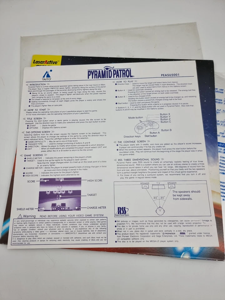 Pyramid Patrol Mega Ld Laseractive Pioneer USA Version Used Tested - Image 3 of 4