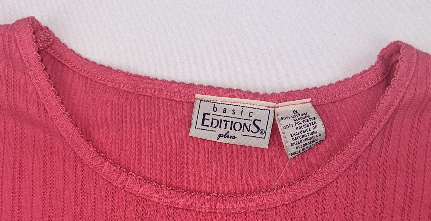 NWT Vintage Basic Editions Plus Crew Neck Short S… - image 3