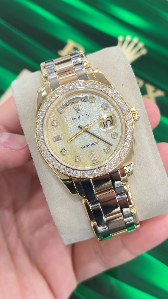 Rolex Day-Date Masterpiece Tridor 18948 39mm 18k Gold FACTORY MOP