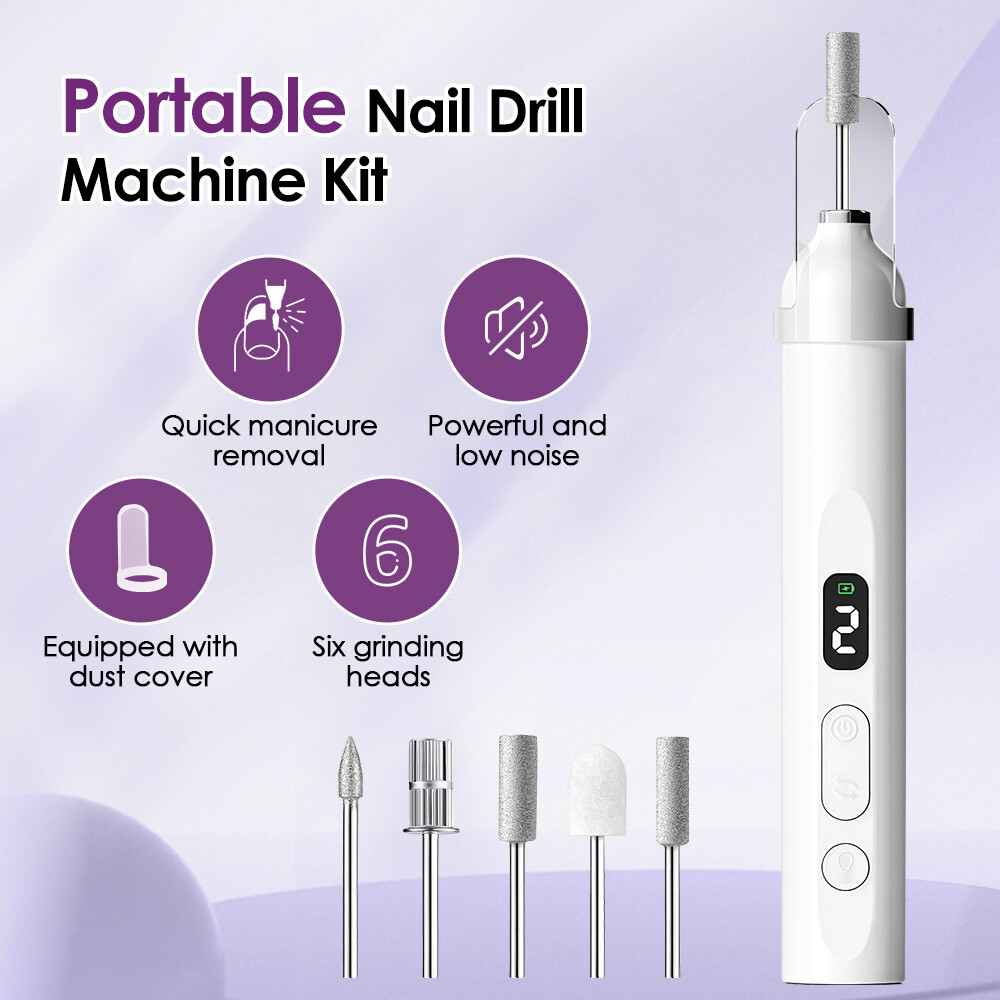 Electric Nail File Drill Portable USB Manicure Pedicure Machine Set Professional