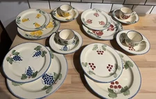 Poole Pottery Dorset Fruit Service For Four Pear Grape Cherry Apple EUC